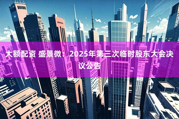 大额配资 盛景微：2025年第三次临时股东大会决议公告
